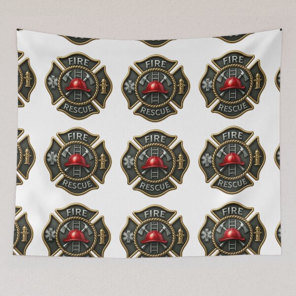 Item preview, Fire Rescue Maltese Cross Firefighter First Responder Logo designed and sold by gemneye.