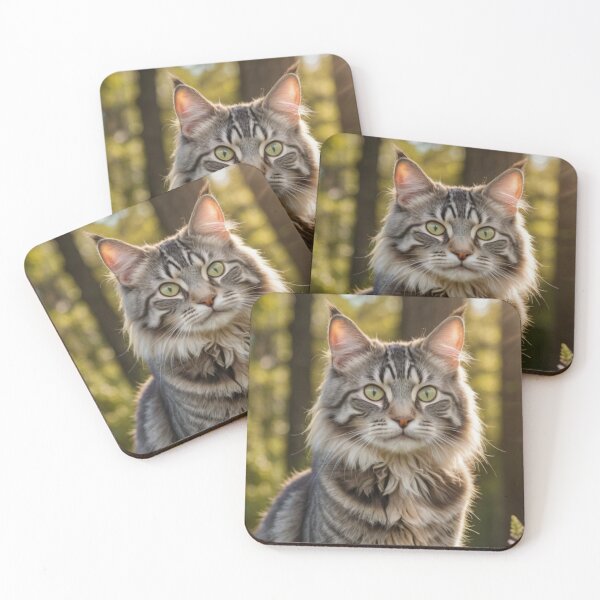 Item preview, Majestic Maine Coon Cat in Forest Sunlight designed and sold by Vida e Arte.