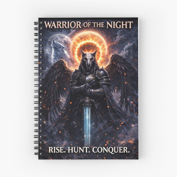 Item preview, Warrior of the Night – Dark Wolf Skull Knight | Rise Hunt Conquer designed and sold by WittyWear Designs.