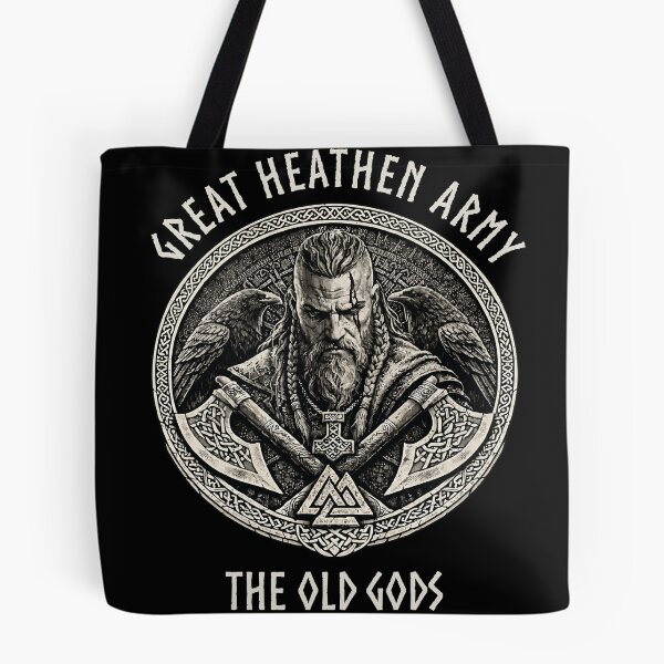 Item preview, Great Heathen Army The Old Gods Viking Warrior Norse Mythology Pagan Design designed and sold by Freki & Geri.