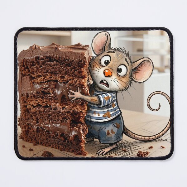 Item preview, Little thief: Mouse & Chocolate Cake designed and sold by Kiraguapa.