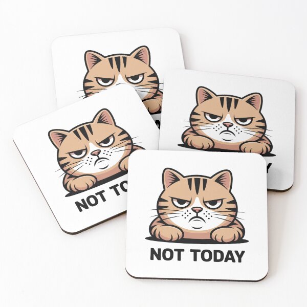 Item preview, Not Today Sleepy Cat Meme designed and sold by CozyMoodPrints.