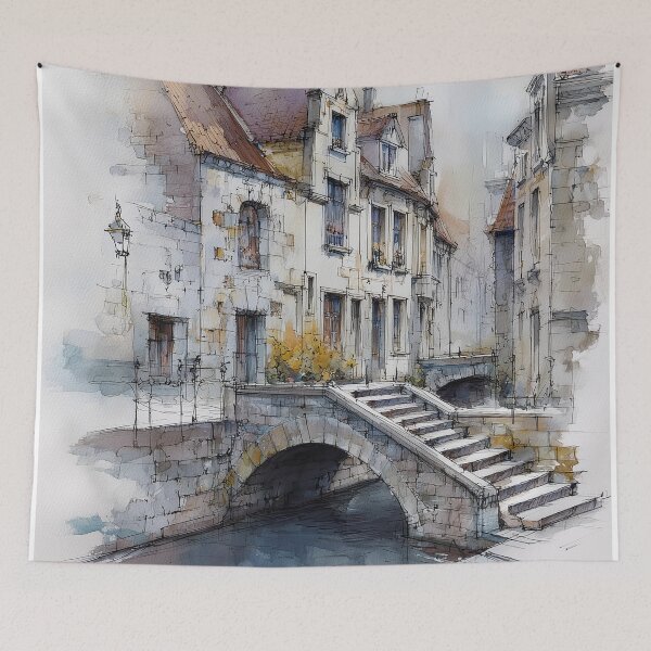 Item preview, Old Town Canal Bridge designed and sold by nemfisart.