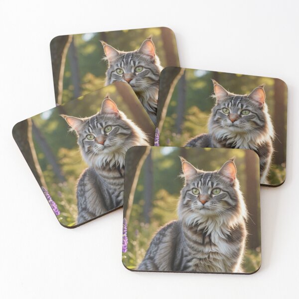 Item preview, Majestic Maine Coon Cat in Woodland Sun designed and sold by Vida e Arte.