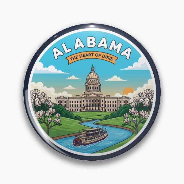 Item preview, Alabama State Sticker - Vintage Emblem "The Heart of Dixie" designed and sold by Naau.us.