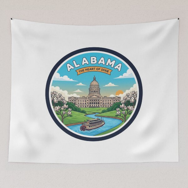 Item preview, Alabama State Sticker - Vintage Emblem "The Heart of Dixie" designed and sold by Naau.us.