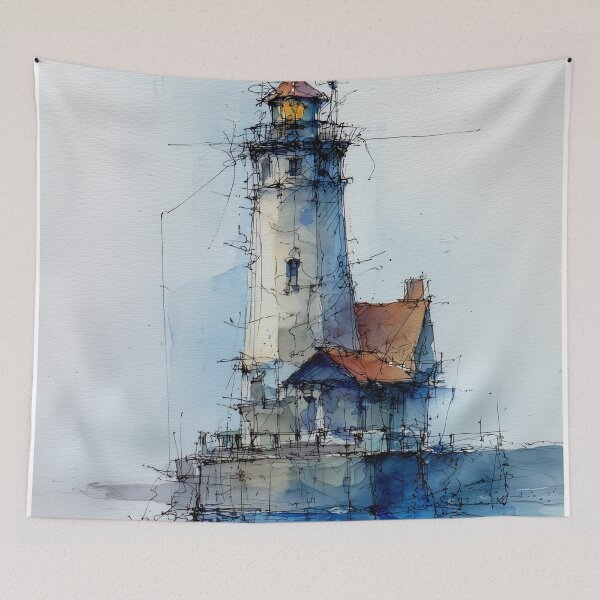 Item preview, Watercolor Lighthouse Sketch designed and sold by nemfisart.