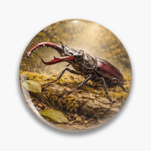 Item preview, Woodland Stag Beetle – Forest Jewel Portrait designed and sold by TheJoyfulPen.