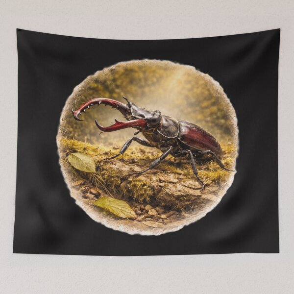 Item preview, Woodland Stag Beetle – Forest Jewel Portrait designed and sold by TheJoyfulPen.