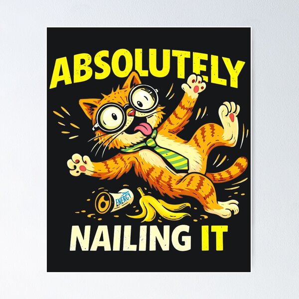 Item preview, Clumsy Cat – Funny Absolutely Nailing It Chaos designed and sold by Taans-Creation.