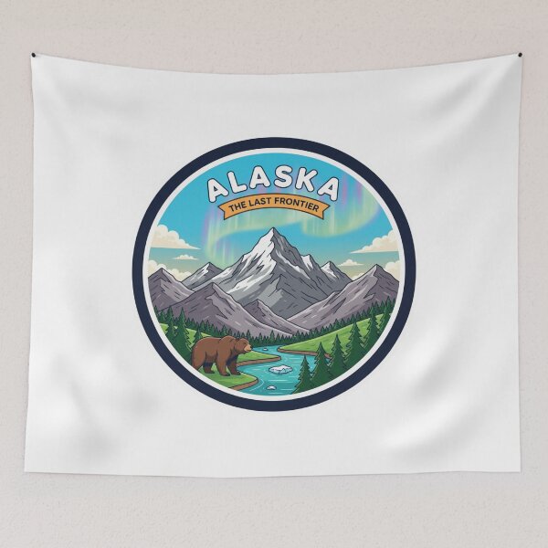 Item preview, Alaska State Sticker - The Last Frontier Vintage Badge designed and sold by Naau.us.