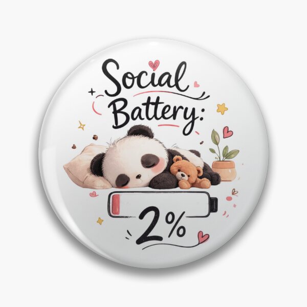 Item preview, Social Battery 2% Cute Sleeping Panda – Funny Introvert Mood Design designed and sold by Sanika arts .