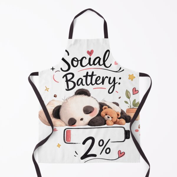 Item preview, Social Battery 2% Cute Sleeping Panda – Funny Introvert Mood Design designed and sold by Sanika arts .