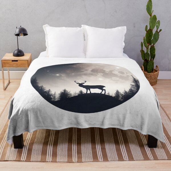 Item preview, Moonlit Serenity: Deer Silhouette Tee designed and sold by Monocromo Shop.