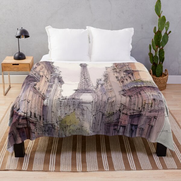 Item preview, Paris Street with Eiffel Tower designed and sold by nemfisart.