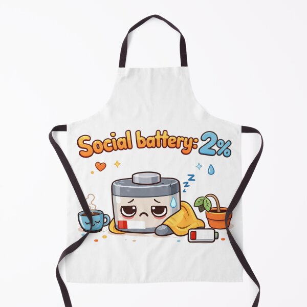 Item preview, Social Battery 2% Cute Cartoon Introvert Design designed and sold by Sanika arts .