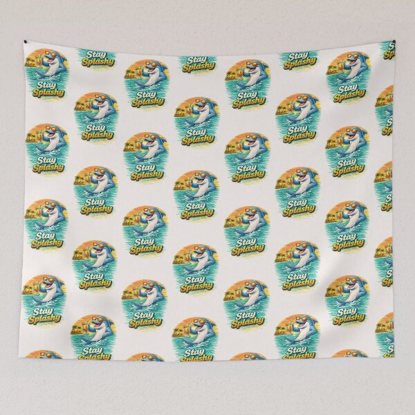Item preview, Stay Splashy Funny Dolphin Beach design  designed and sold by Rise phoenix .
