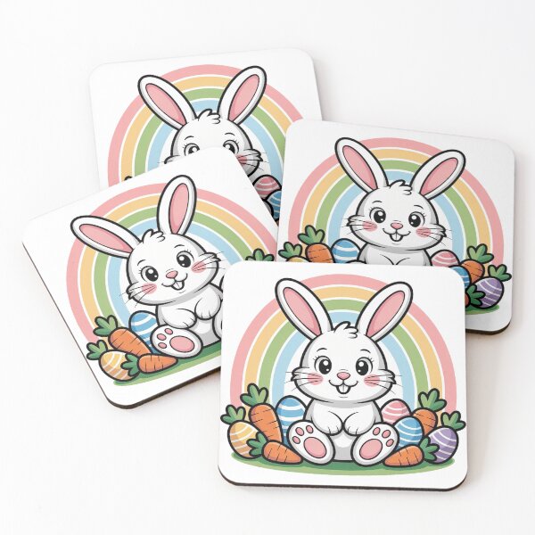 Item preview, Happy Easter Cute Bunny Rainbow designed and sold by QuiteOrbit.