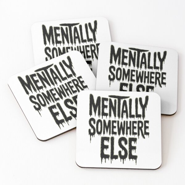 Item preview, Mentally Somewhere Else – Dark Dripping Horror Typography Graphic Tee designed and sold by NewUSShop.
