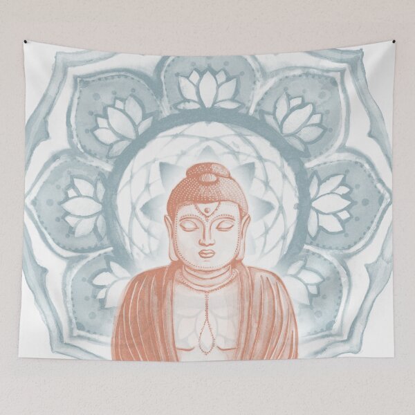 Item preview, Buddha Padma Watercolor - Snow Coral Peacock designed and sold by Irene Estelle.