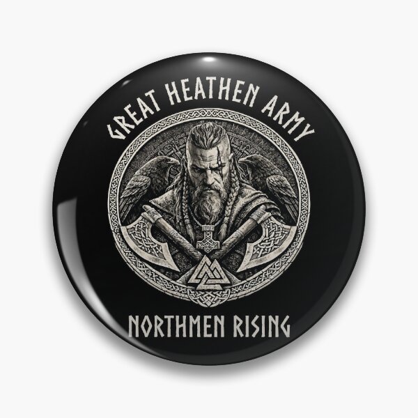 Item preview, Great Heathen Army Northmen Rising Viking Warrior Norse Mythology Pagan Design designed and sold by Freki & Geri.