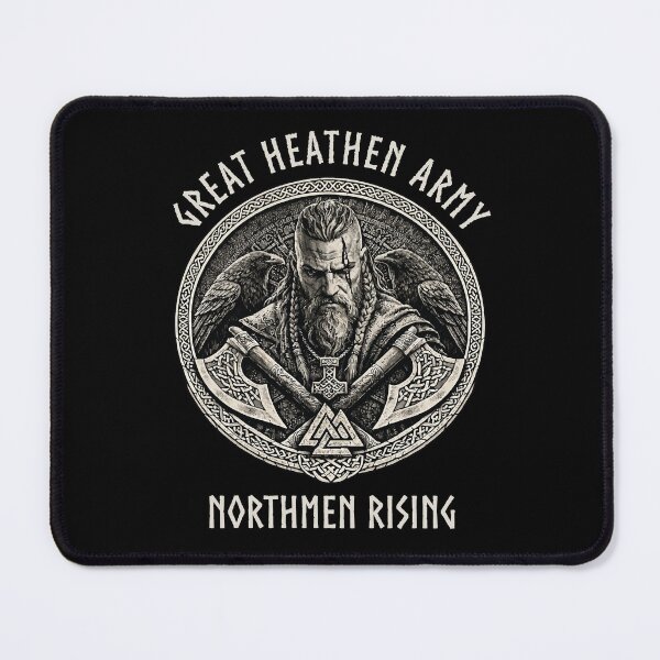 Item preview, Great Heathen Army Northmen Rising Viking Warrior Norse Mythology Pagan Design designed and sold by Freki & Geri.