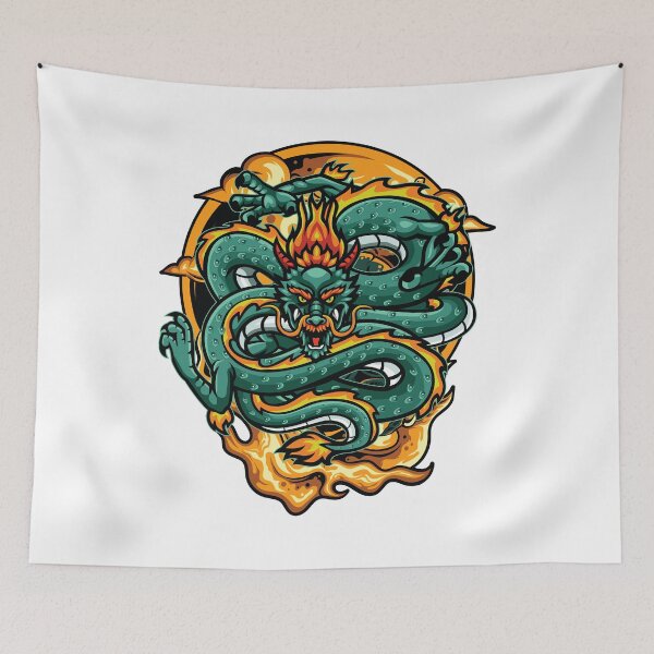 Item preview, Fierce Fire Dragon Illustration designed and sold by yuki-hana.