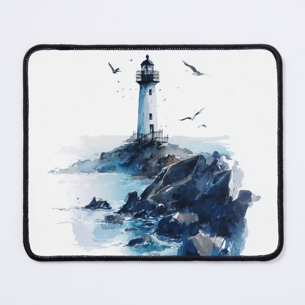 Item preview, Lighthouse on Rocky Coast designed and sold by nemfisart.