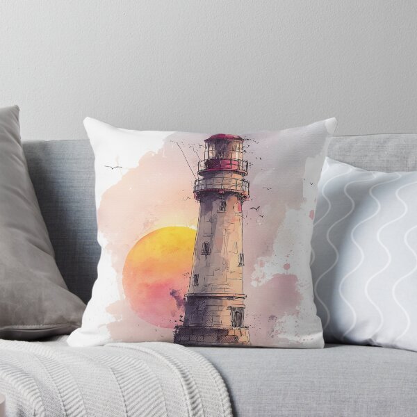 Item preview, Sunset Lighthouse Watercolor designed and sold by nemfisart.