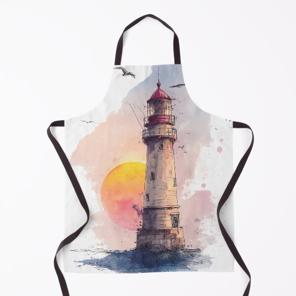 Item preview, Sunset Lighthouse Watercolor designed and sold by nemfisart.