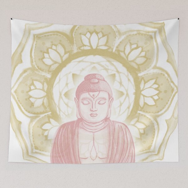 Item preview, Buddha Padma Watercolor - Snow Rose Saffron designed and sold by Irene Estelle.