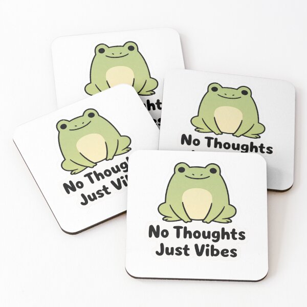 Item preview, No Thoughts Just Vibes – Funny Frog Meme Sticker designed and sold by MrDev.