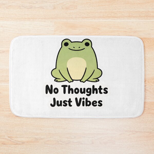 Item preview, No Thoughts Just Vibes – Funny Frog Meme Sticker designed and sold by MrDev.