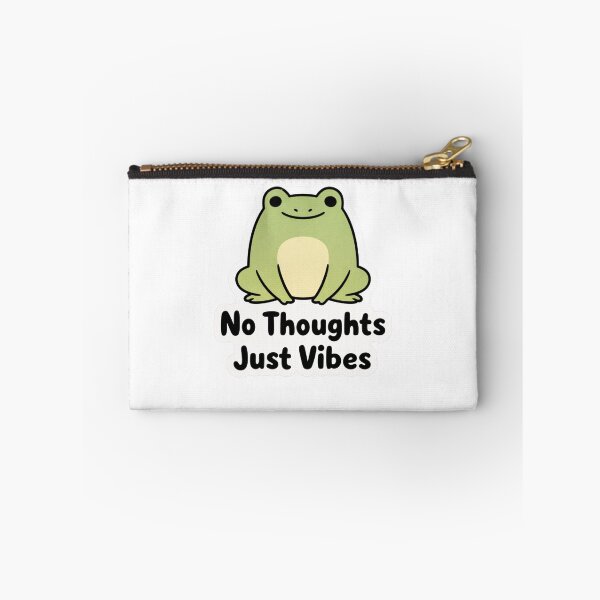 Item preview, No Thoughts Just Vibes – Funny Frog Meme Sticker designed and sold by MrDev.
