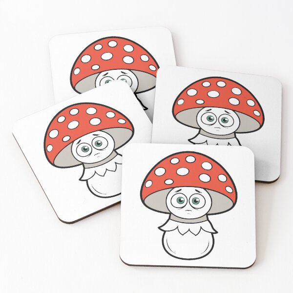 Item preview, Cute Sad Mushroom Face Cartoon Vector Illustration Shy Fungi designed and sold by FungiKaboul.