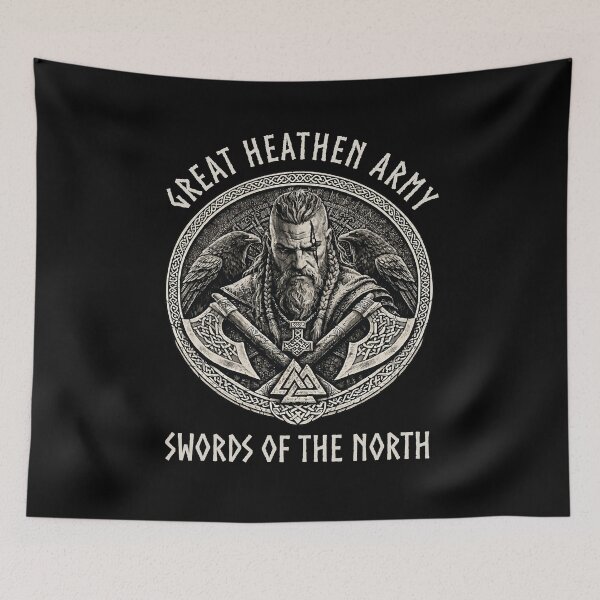 Item preview, Great Heathen Army Swords of the North Viking Warrior Norse Mythology Design designed and sold by Freki & Geri.