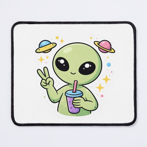 Item preview, Stay Weird – Cute Alien Aesthetic Sticker designed and sold by MrDev.