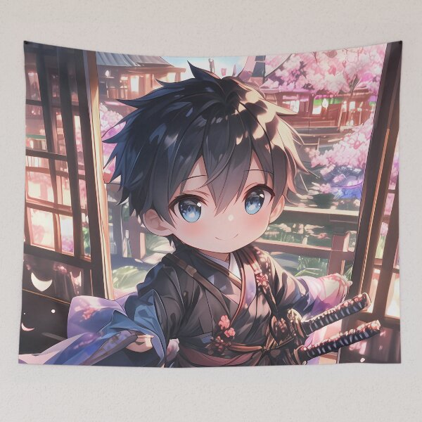 Item preview, Kirito Sword Art Online Chibi Kimono Spring Sakura Town designed and sold by TanglenRabbit.