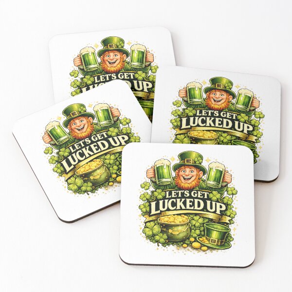 Item preview, Let’s Get Lucked Up – Funny St Patrick’s Day Leprechaun Beer Design designed and sold by Aura.Creative.