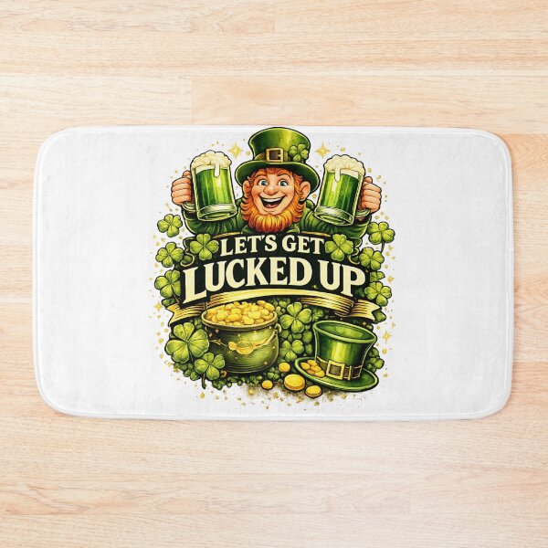 Item preview, Let’s Get Lucked Up – Funny St Patrick’s Day Leprechaun Beer Design designed and sold by Aura.Creative.