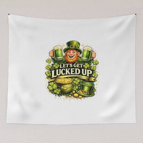 Item preview, Let’s Get Lucked Up – Funny St Patrick’s Day Leprechaun Beer Design designed and sold by Aura.Creative.