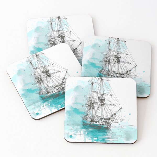 Item preview, Tall Ship Watercolor Sketch designed and sold by nemfisart.
