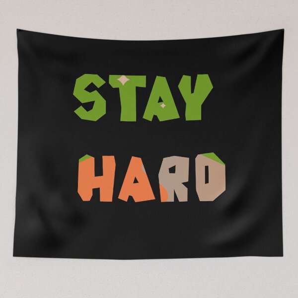 Item preview, Stay Hard Motivational Phrase Retro Block Typography Graphic Art designed and sold by NextStepCo.