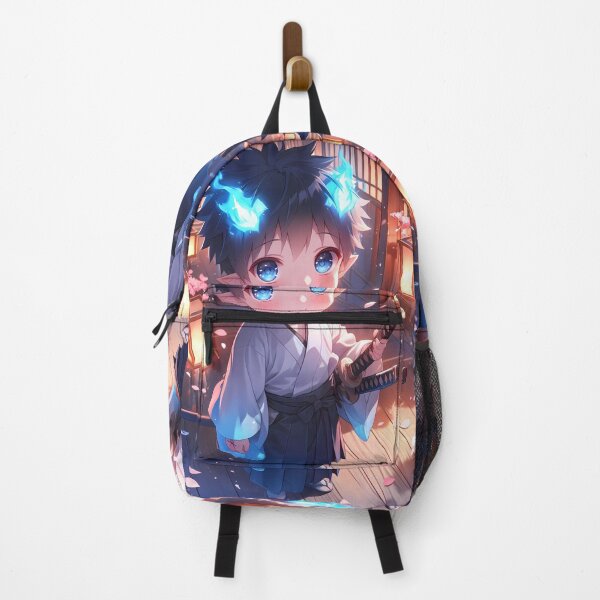 Item preview, Rin Okumura Blue Exorcist Chibi Samurai Under Sakura Lanterns designed and sold by TanglenRabbit.