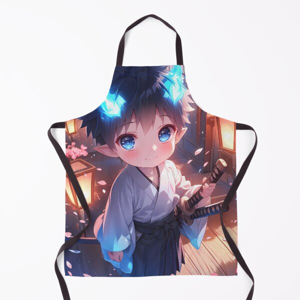 Item preview, Rin Okumura Blue Exorcist Chibi Samurai Under Sakura Lanterns designed and sold by TanglenRabbit.
