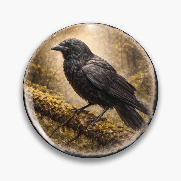 Item preview, Mystic Woodland Crow – Forest Watcher Portrait designed and sold by TheJoyfulPen.