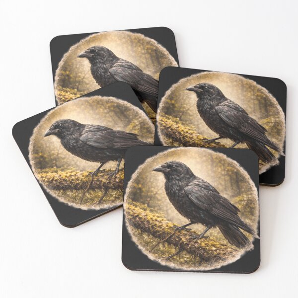 Item preview, Mystic Woodland Crow – Forest Watcher Portrait designed and sold by TheJoyfulPen.