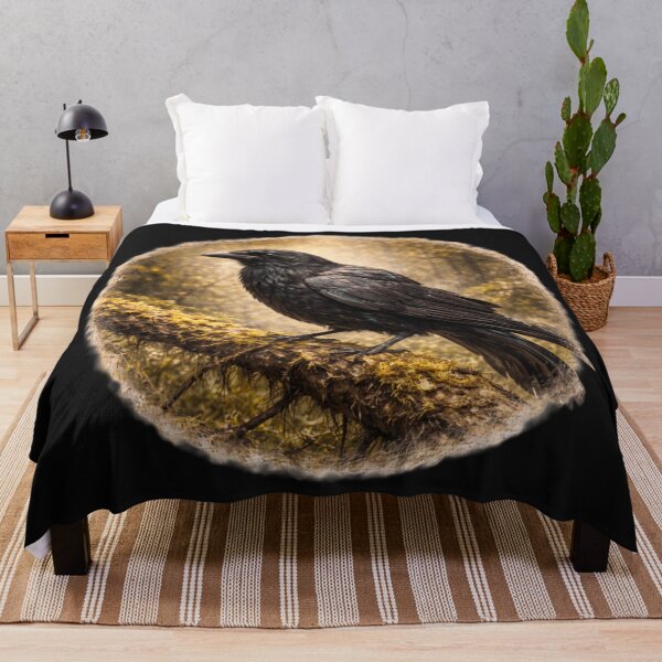 Item preview, Mystic Woodland Crow – Forest Watcher Portrait designed and sold by TheJoyfulPen.