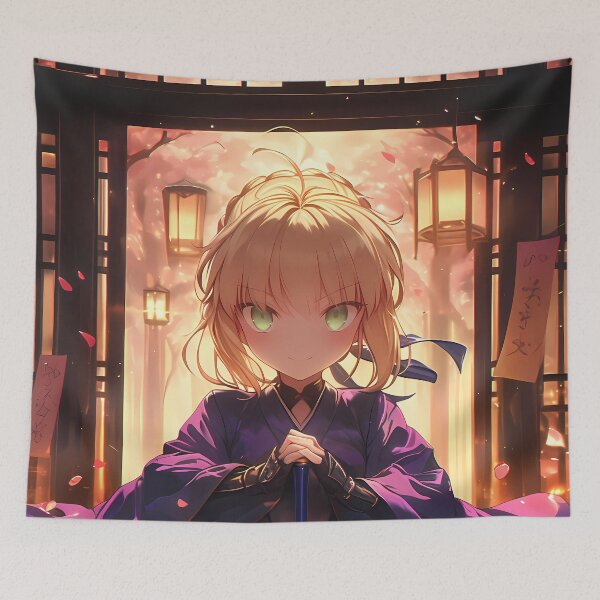 Item preview, Saber Alter Fate Stay Night Chibi Kimono Night Lantern Mood designed and sold by TanglenRabbit.