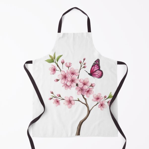 Item preview, Pink Sakura Cherry Blossom Branch with Butterfly - Hand-Painted Watercolor Illustration designed and sold by VibranPalette.
